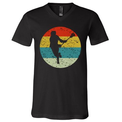 Retro Vintage Lacrosse V-Neck T-Shirt