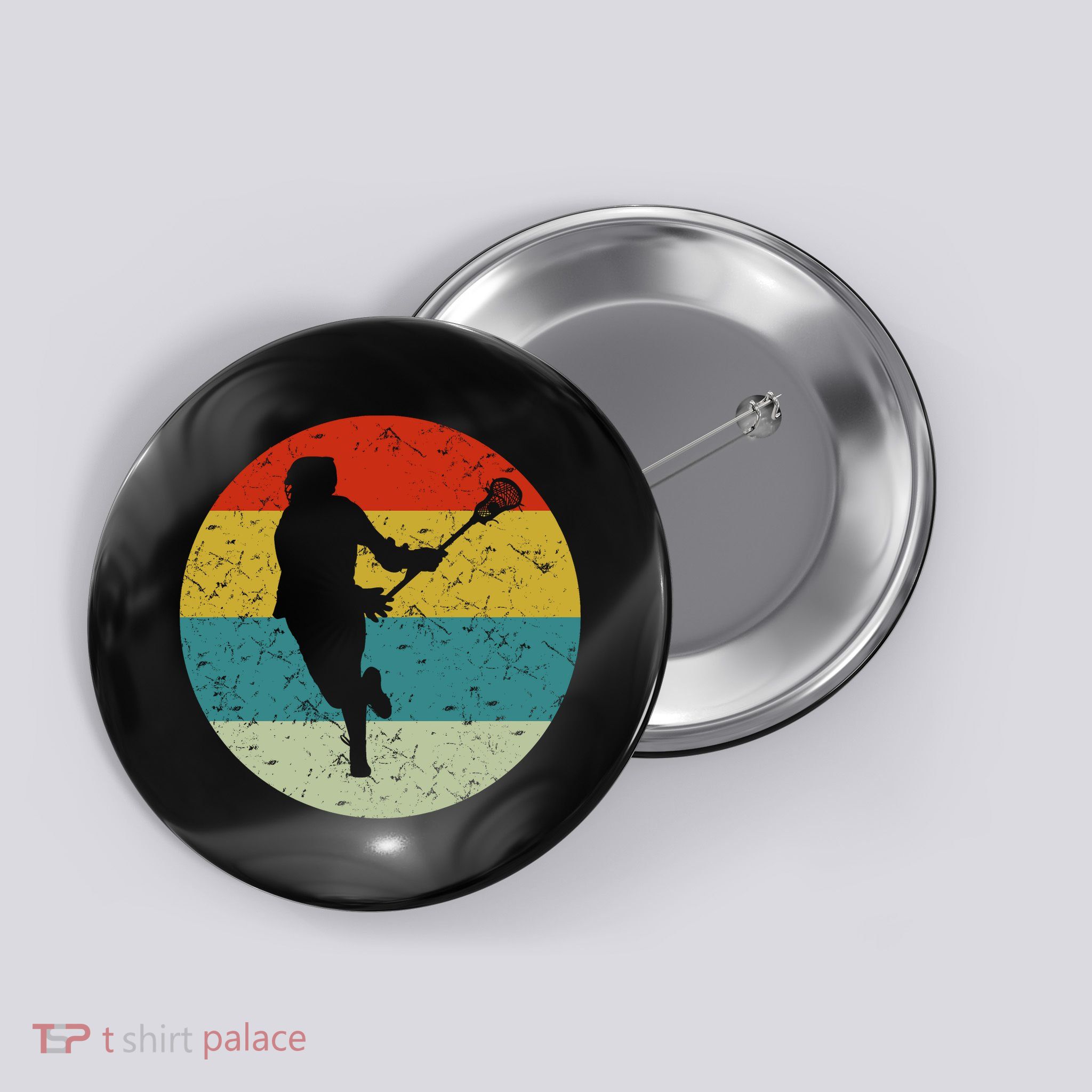 Retro Vintage Lacrosse Button