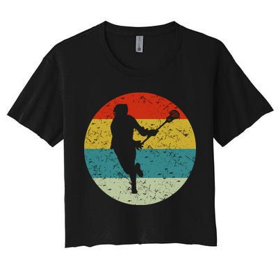 Retro Vintage Lacrosse Crop Top