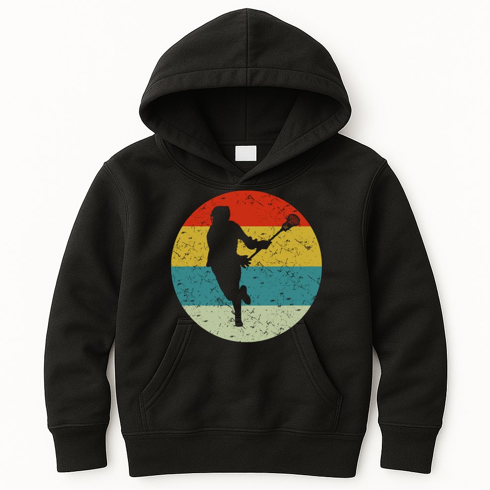 Retro Vintage Lacrosse Kids Hoodie