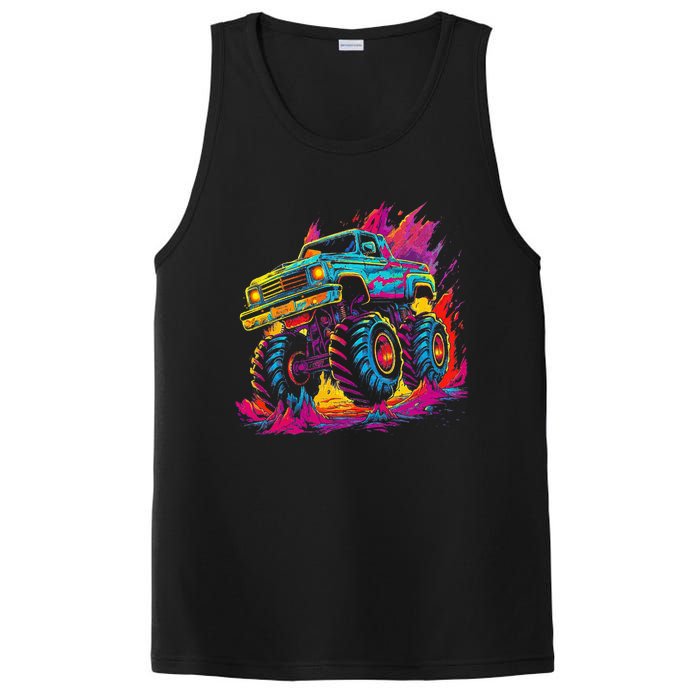 Retro Vintage Monster Truck Retro Sunset Monster Truck PosiCharge Competitor Tank