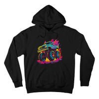 Retro Vintage Monster Truck Retro Sunset Monster Truck Tall Hoodie