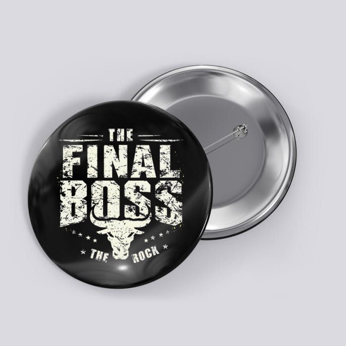 Rock Vintage Music Boss Final White Design Fun Music Lover Button