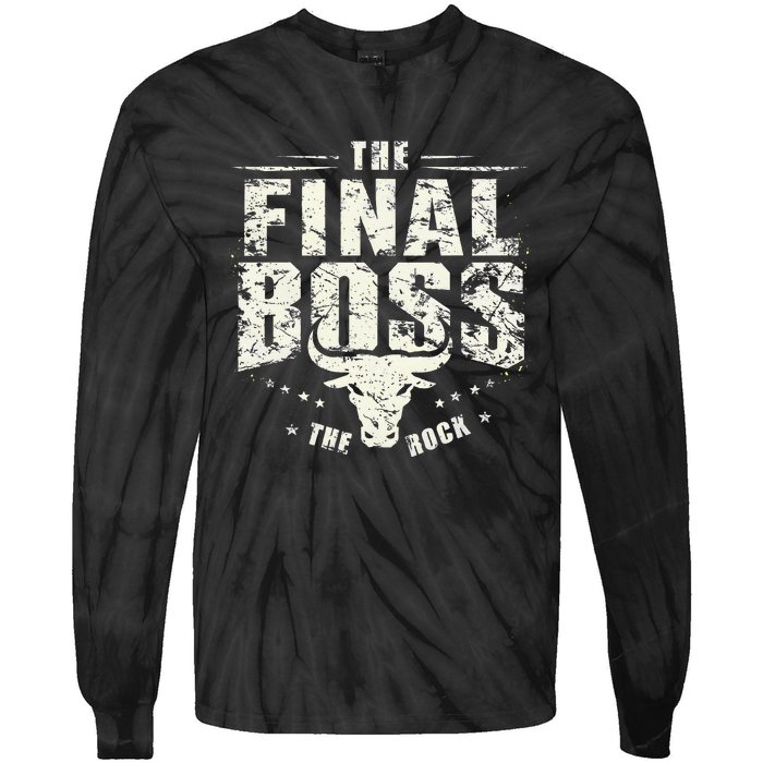 Rock Vintage Music Boss Final White Design Fun Music Lover Tie-Dye Long Sleeve Shirt