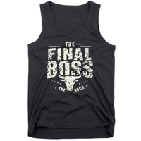 Rock Vintage Music Boss Final White Design Fun Music Lover Tank Top