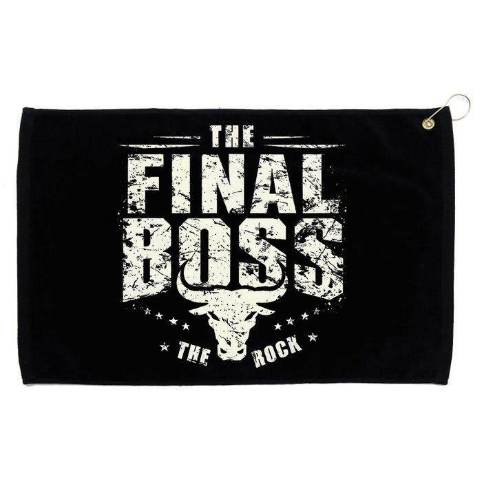 Rock Vintage Music Boss Final White Design Fun Music Lover Grommeted Golf Towel