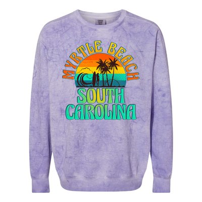 Retro Vintage Myrtle Beach South Carolina Colorblast Crewneck Sweatshirt