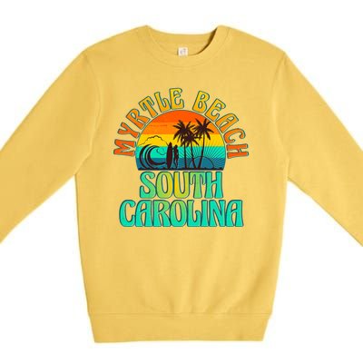 Retro Vintage Myrtle Beach South Carolina Premium Crewneck Sweatshirt