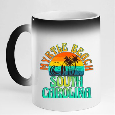 Retro Vintage Myrtle Beach South Carolina 11oz Black Color Changing Mug