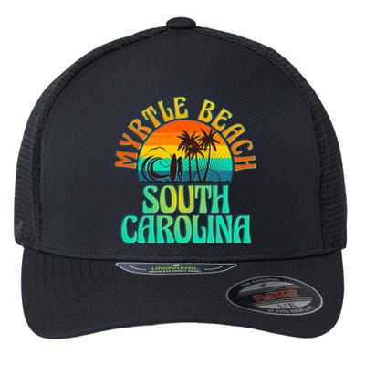 Retro Vintage Myrtle Beach South Carolina Flexfit Unipanel Trucker Cap