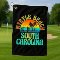 Retro Vintage Myrtle Beach South Carolina Golf Towel