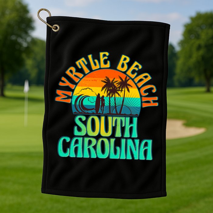 Retro Vintage Myrtle Beach South Carolina Golf Towel