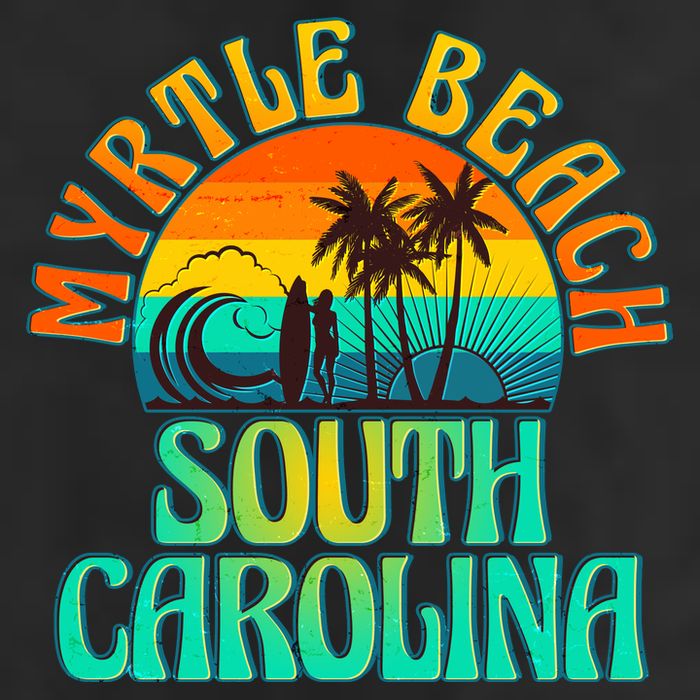 Retro Vintage Myrtle Beach South Carolina Golf Towel