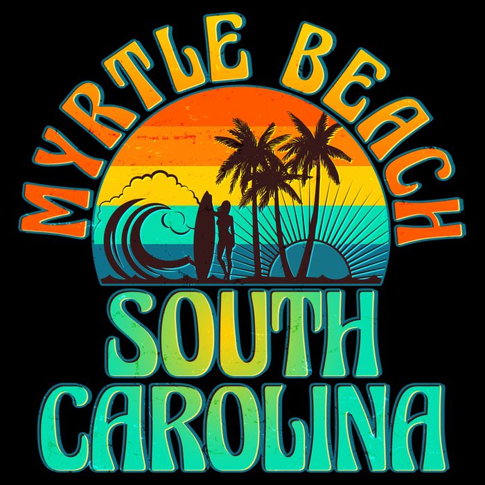 Retro Vintage Myrtle Beach South Carolina Ladies Long Sleeve Shirt