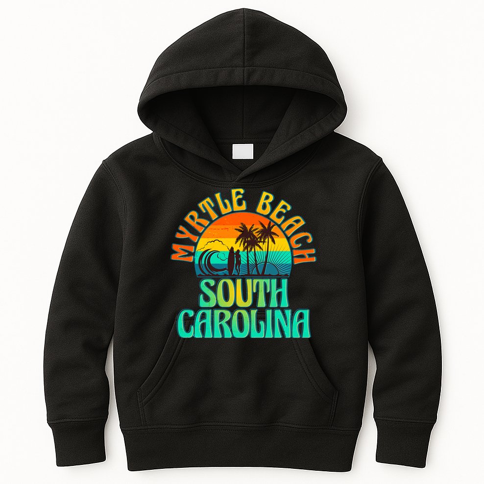 Retro Vintage Myrtle Beach South Carolina Kids Hoodie