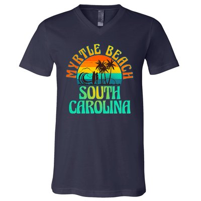 Retro Vintage Myrtle Beach South Carolina V-Neck T-Shirt