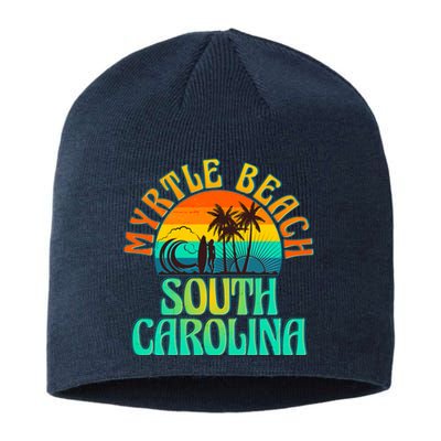 Retro Vintage Myrtle Beach South Carolina Sustainable Beanie