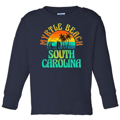 Retro Vintage Myrtle Beach South Carolina Toddler Long Sleeve Shirt