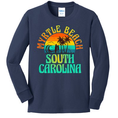 Retro Vintage Myrtle Beach South Carolina Kids Long Sleeve Shirt