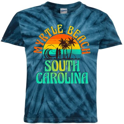 Retro Vintage Myrtle Beach South Carolina Kids Tie-Dye T-Shirt