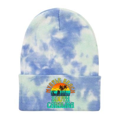 Retro Vintage Myrtle Beach South Carolina Tie Dye 12in Knit Beanie