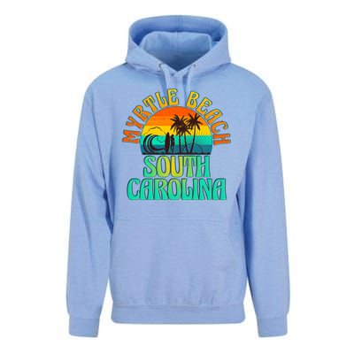 Retro Vintage Myrtle Beach South Carolina Unisex Surf Hoodie