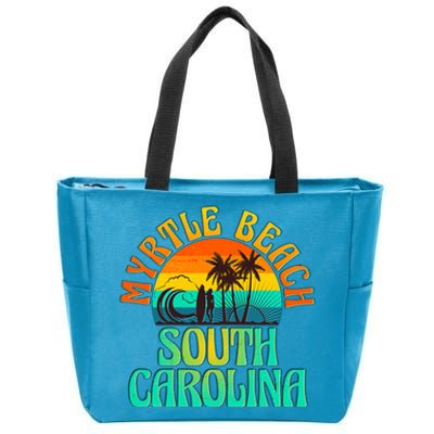 Retro Vintage Myrtle Beach South Carolina Zip Tote Bag