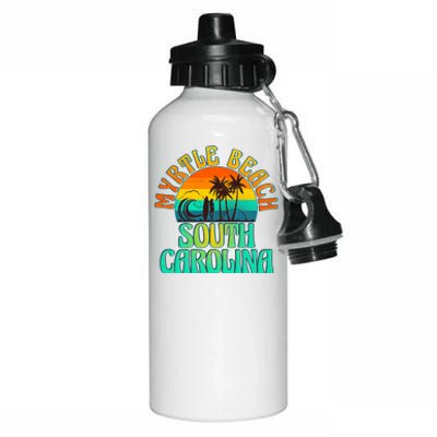 Retro Vintage Myrtle Beach South Carolina Aluminum Water Bottle