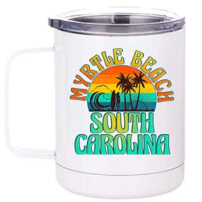 Retro Vintage Myrtle Beach South Carolina 12 oz Stainless Steel Tumbler Cup