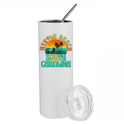 Retro Vintage Myrtle Beach South Carolina Stainless Steel Tumbler