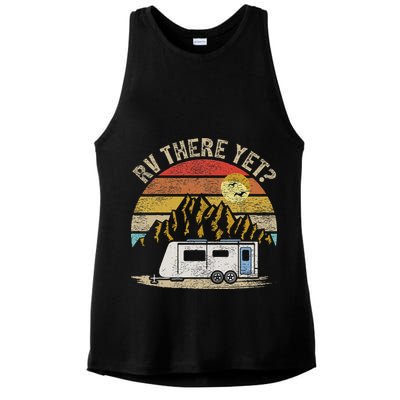 Retro Vintage Mountains Camping RV There Yet Ladies PosiCharge Tri-Blend Wicking Tank