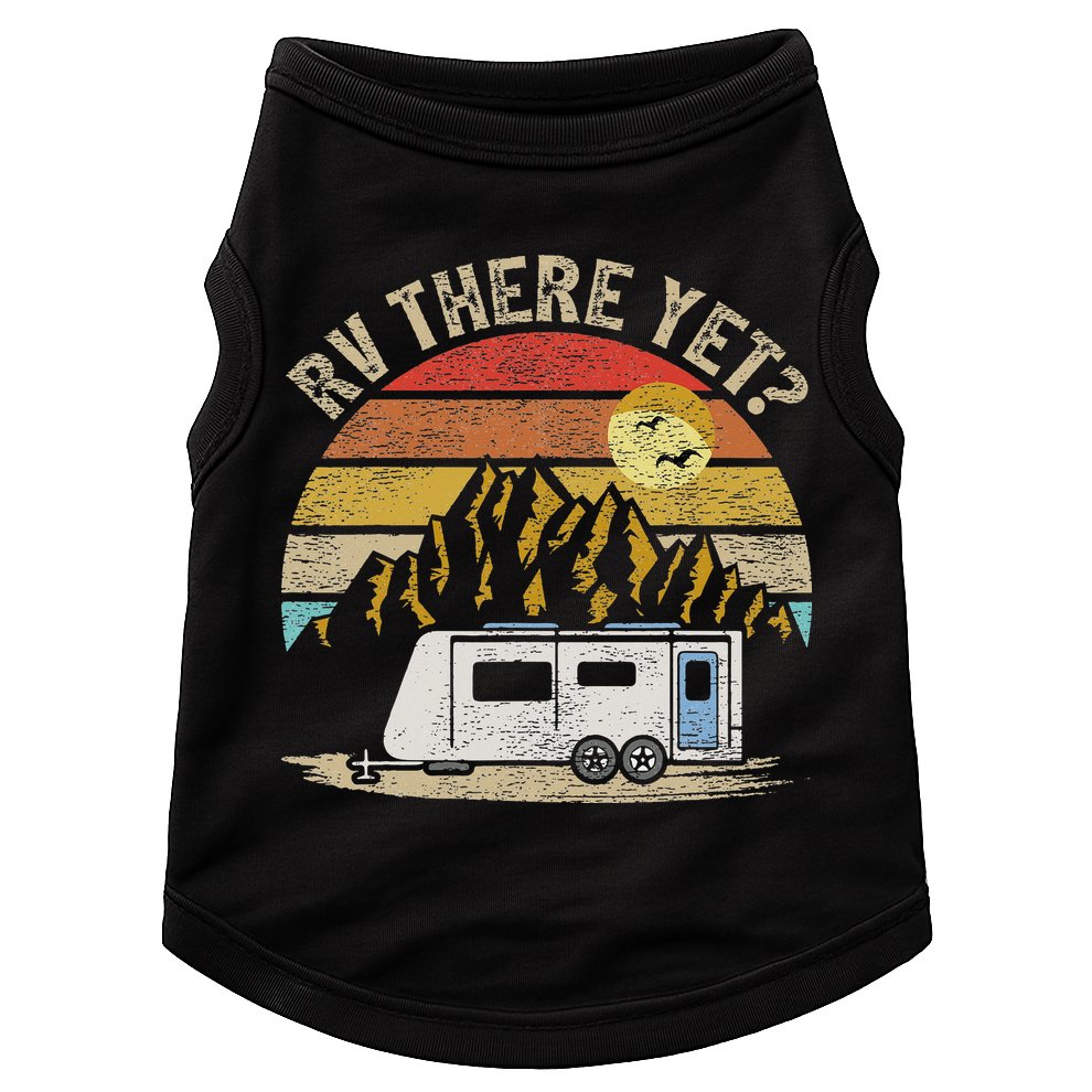 Retro Vintage Mountains Camping RV There Yet Doggie Tank