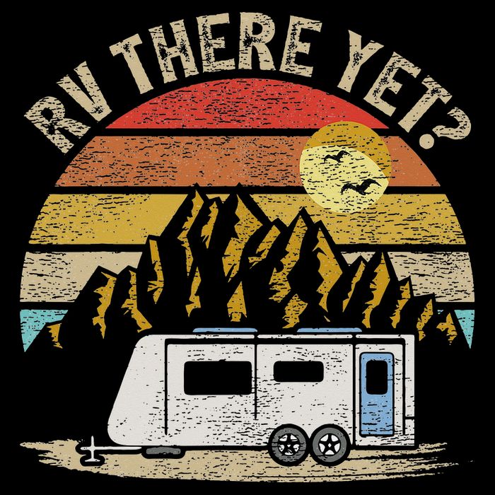 Retro Vintage Mountains Camping RV There Yet Apron