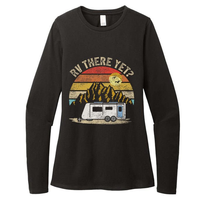 Retro Vintage Mountains Camping RV There Yet Womens CVC Long Sleeve Shirt