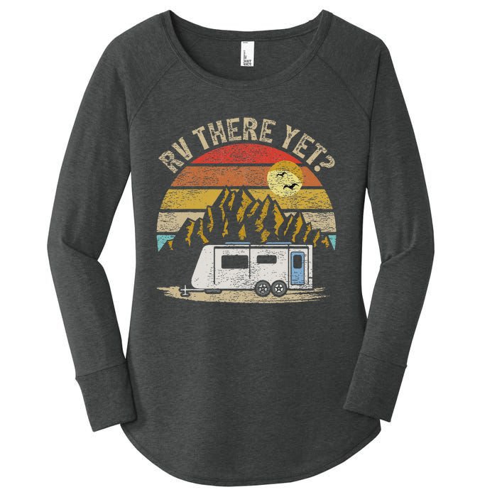 Retro Vintage Mountains Camping RV There Yet Women's Perfect Tri Tunic Long Sleeve Shirt