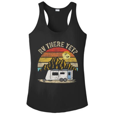 Retro Vintage Mountains Camping RV There Yet Ladies PosiCharge Competitor Racerback Tank