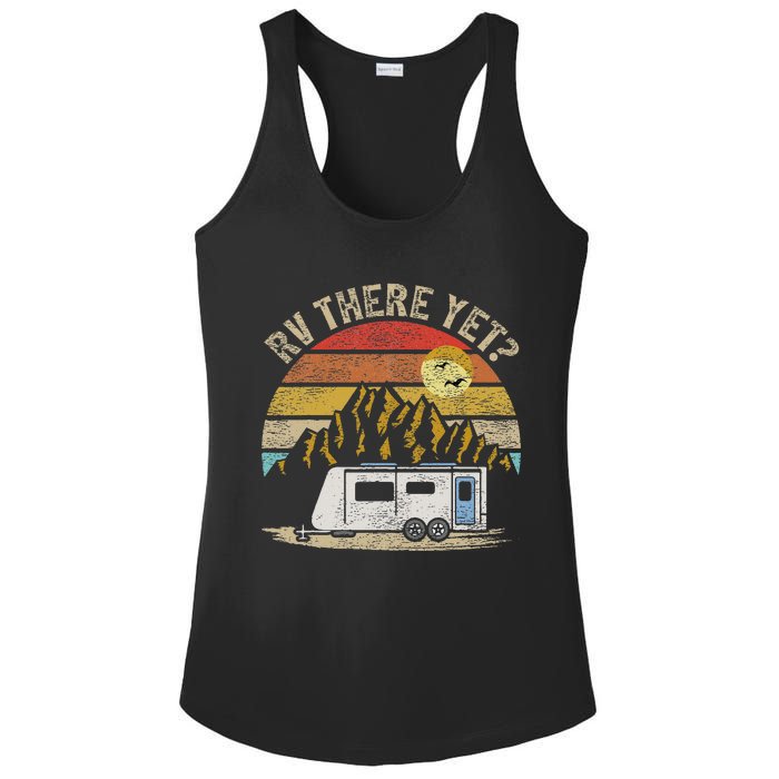 Retro Vintage Mountains Camping RV There Yet Ladies PosiCharge Competitor Racerback Tank