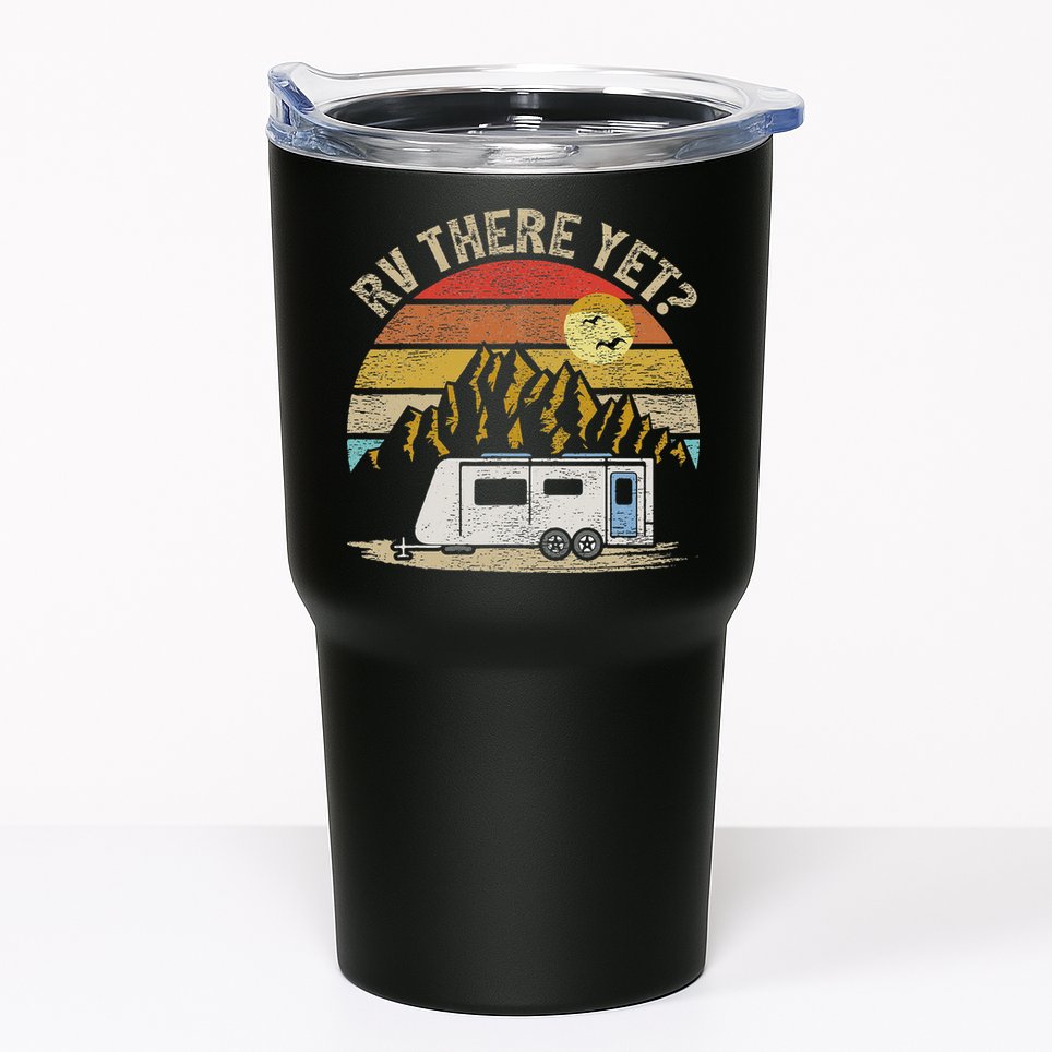 Retro Vintage Mountains Camping RV There Yet Tumbler