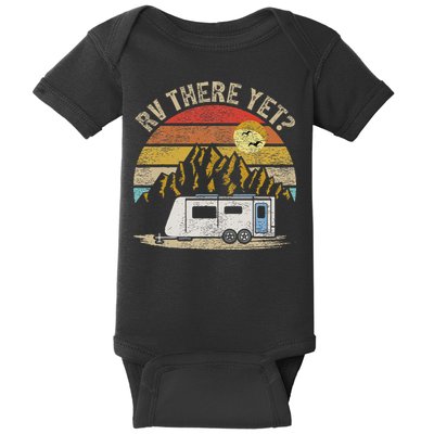 Retro Vintage Mountains Camping RV There Yet Baby Bodysuit