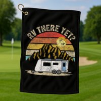 Retro Vintage Mountains Camping RV There Yet Golf Towel