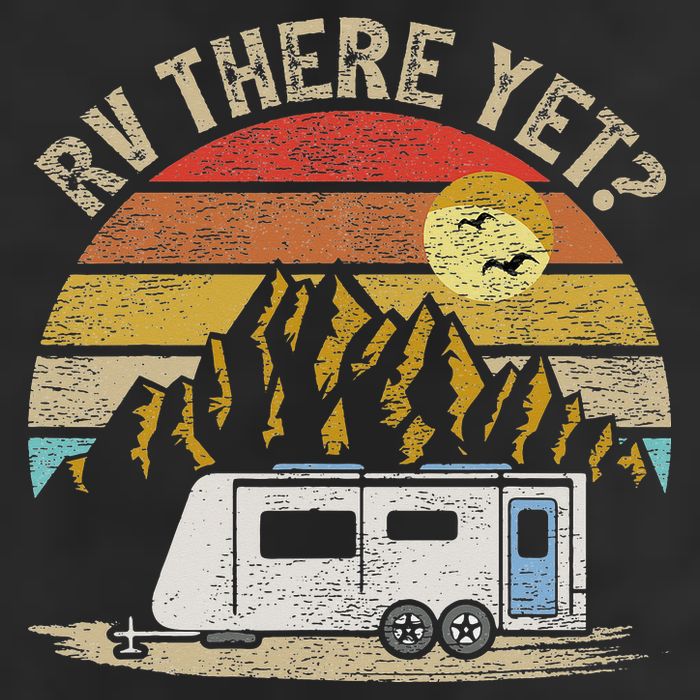 Retro Vintage Mountains Camping RV There Yet Golf Towel