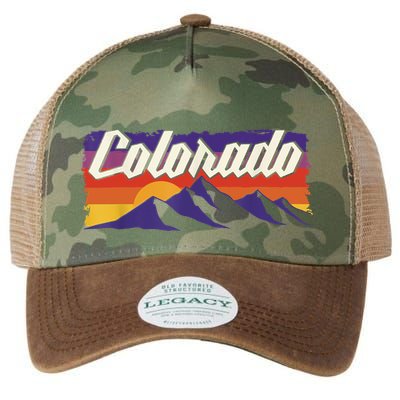 Retro Vintage Mountains Colorado Legacy Tie Dye Trucker Hat