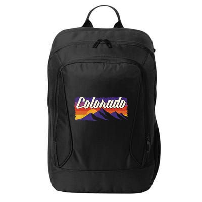 Retro Vintage Mountains Colorado City Backpack