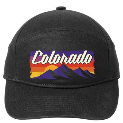 Retro Vintage Mountains Colorado 7-Panel Snapback Hat