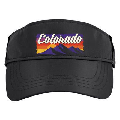 Retro Vintage Mountains Colorado Adult Drive Performance Visor