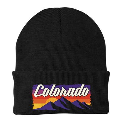 Retro Vintage Mountains Colorado Beanie