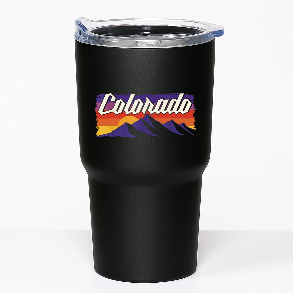 Retro Vintage Mountains Colorado Tumbler