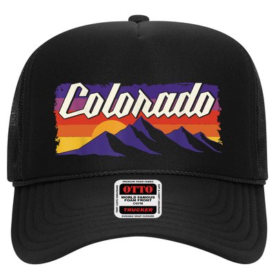 Retro Vintage Mountains Colorado Trucker Hat