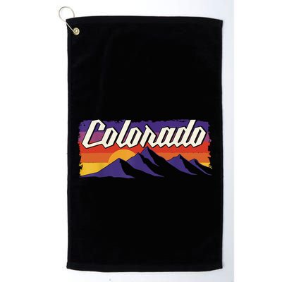 Retro Vintage Mountains Colorado Golf Towel