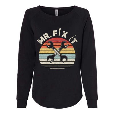 Retro Vintage Mr Fix It Handy Mechanic Gift Womens California Wash Sweatshirt